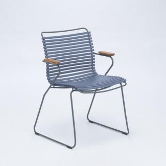 Outdoor Stuhl Click mit Armlehne taubenblau