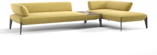 Sofanella Ecksofa ALMERIA Stoffgarnitur Sofalandschaft Couch in Gelb S: 330 Breite x 97 Tiefe