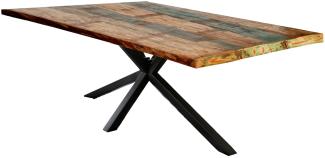 TABLES&Co Tisch 160x85 Altholz Bunt Metall Schwarz