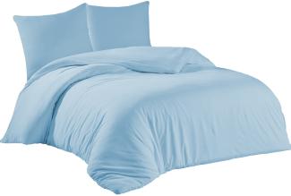 livessa Bettwäsche 200x220 3teilig Baumwolle - Bettwäsche mit Reißverschluss: Bettbezug 200x220 cm + 2er Set Kissenbezug 80x80 cm, Oeko-Tex Zertifiziert, aus%100 Baumwolle Jersey (140 g/qm)