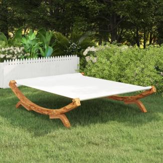 Loungebett 165x188,5x46 cm Bugholz Massiv Creme