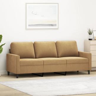 vidaXL 3-Sitzer-Sofa Braun 180 cm Samt