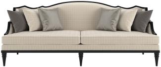 Casa Padrino Luxus Art Deco Wohnzimmer Sofa Beige / Schwarz 260 x 100 x H. 87 cm - Luxus Qualität - Art Deco Möbel