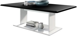 Couchtisch Beistelltisch Wohnzimmertisch Mono in Weiß mit Tischplatte in Schwarz matt
