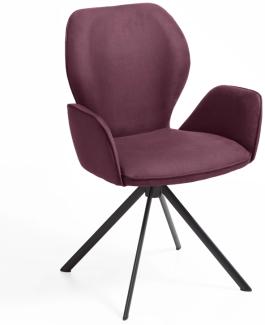 Niehoff Sitzmöbel Colorado Trend-Line Design-Armlehnenstuhl Eisen/Polyester - 180° drehbar Nirvana rot