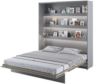 MEBLINI Schrankbett Bed Concept - BC-13 - 180x200cm Vertikal - Grau Matt - Wandbett mit Lattenrost - Klappbett mit Schrank - Wandklappbett - Murphy Bed - Bettschrank