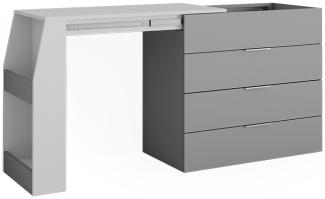 Vicco Basteltisch Iva Weiß Grau 98,5 x 80 cm ausklappbar