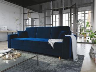 Sofa 3-Sitzer CARDE mit Schlaffunktion Blau