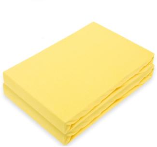 Marke Jersey Spannbettlaken Doppelpack 90 - 100 x 200 cm Gelb