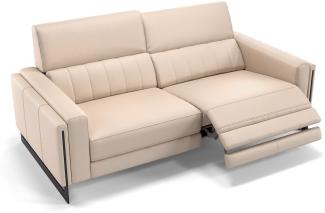 Sofanella 2-Sitzer MARA Ledercouch Relaxsofa Sofa in Creme