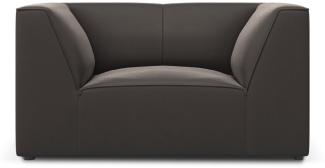 Micadoni Samtstoff Sessel Ruby | Bezug Dark Grey | Beinfarbe Black Plastic