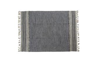 Dmora Moderner Boston-Teppich, Kelim-Stil, 100% Baumwolle, schwarz, 200x140cm