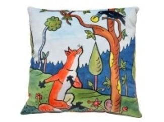 Kissen 30x30 cm, Fuchs und Käse, Kinderkissen