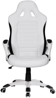 KADIMA DESIGN ENZA Chefsessel: Bequemer Racing-Sessel für produktives Arbeiten. Farbe: Weiß