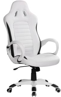 KADIMA DESIGN ENZA Chefsessel: Bequemer Racing-Sessel für produktives Arbeiten. Farbe: Weiß