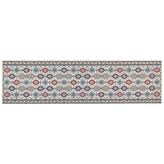 Teppich mehrfarbig 80 x 300 cm orientalisches Muster Kurzflor HACILAR