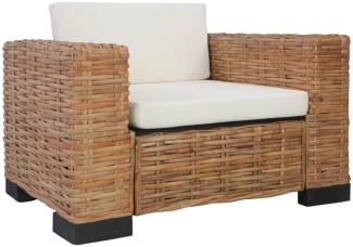 vidaXL Sessel mit Auflagen Natur Rattan [283081]