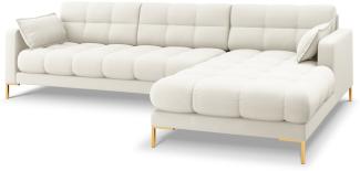 Micadoni 5-Sitzer Ecke rechts Sofa Mamaia | Bezug Light Beige | Beinfarbe Gold Metal