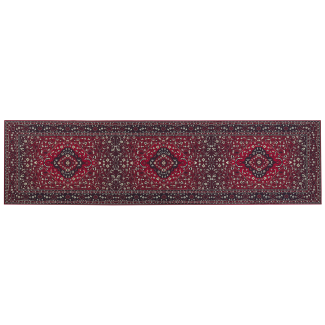Teppich rot orientalisches Muster 80 x 300 cm Kurzflor VADKADAM