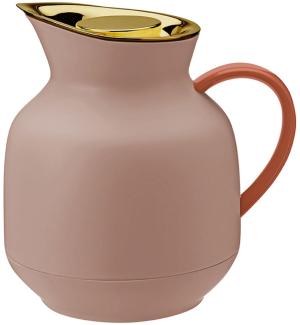 Stelton Isolierkanne Amphora für Tee, Teekanne mit Glaseinsatz, Thermokanne, Kunststoff, Soft Peach, 1 Liter, 222-2