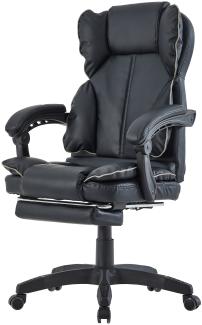 Schreibtischstuhl Bürostuhl Gamingstuhl Racing Chair Chefsessel mit Fußstütze Schwarz - Grau