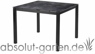 Tisch San Marino 98 cm (Granit dunkel Edelstahl Dunkelgrau)