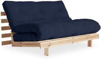 KARUP DESIGN ROOTS Futonsofa Gestell Unbehandelt Matratze Dunkelblau