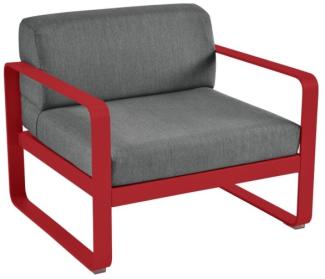 Bellevie Lounge-Sessel Outdoor 67 Mohnrot A3 Graphitgrau