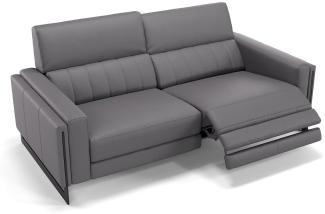 Sofanella 2-Sitzer MARA Ledercouch Relaxsofa Sofa in Grau