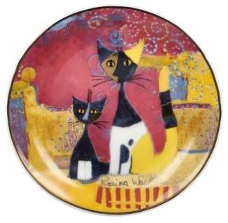 Goebel Miniteller Rosina Wachtmeister - I gatti festeggiano, Dekoteller, Teller, Fine Bone China, Bunt, 10 cm, 66860961