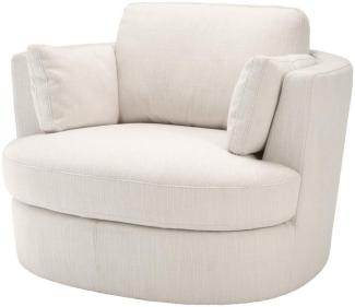 Casa Padrino Luxus Sessel / Drehsessel Weiß 110 x 100 x H. 70 cm - Wohnzimmermöbel