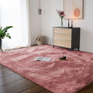 HOME DELUXE Hochflor Teppich SOFI - Farbe: Altrosa, Größe: 110 x 60 cm