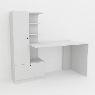 'Domingos' Schreibtisch, Weiß, 150 x 120 x 60 cm