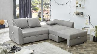 Wohnlandschaft BOOMER Ecksofa Sofa in grau mit Bettfunktion 236x160 cm