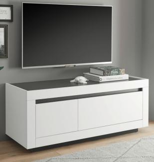 TV-Lowboard Rooky in weiß und anthrazit 140 cm