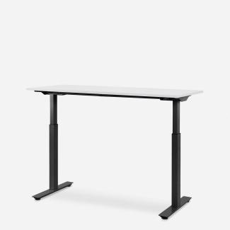 140x60 cm WRK21® SMART - Weiss Uni / Schwarz elektrisch höhenverstellbarer Schreibtisch