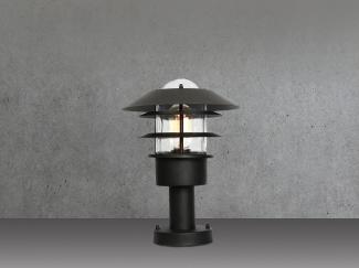 LED Wetterfeste Sockelleuchte aus Edelstahl, Schwarz Höhe 30,5cm