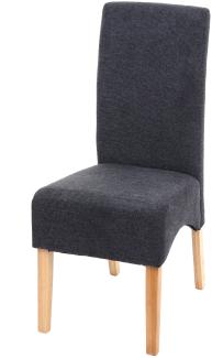 Esszimmerstuhl Latina, Küchenstuhl Stuhl, Stoff/Textil ~ dunkelgrau, helle Beine