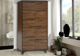 Kleiderschrank "Frida" Schlafzimmer Schrank 91cm shirin walnuss schwarz