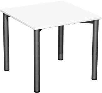 Schreibtisch, 80x80cm, Weiß / Anthrazit