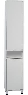 FMD Möbel - ZAMORA 1 - Badezimmer-Hochschrank - melaminharzbeschichtete Spanplatte - weiß - 37 x 192,5 x 33cm
