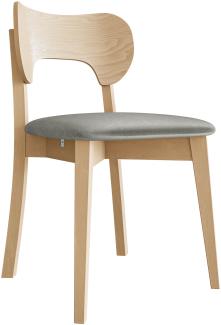 Esszimmerstuhl Gamirut, Stuhl aus Buchenholz für Küche, Restaurant (Buche / Magic Velvet 2217)