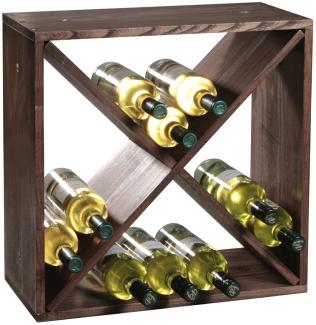 Weinflaschen-Regalsystem - Einteilung x-förmig - Kiefernholz
