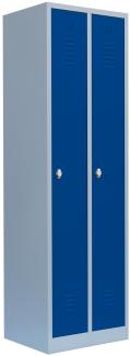 Spind Garderobenschrank Stahlschrank Kleiderspind180x50x50cm Grau/Blau 510101