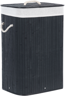 Korb mit Deckel Bambusholz schwarz rechteckig KOMARI