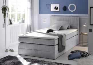 Boxspringbett mit Bettkasten 'HAWAI 1' 120cm hellgrau