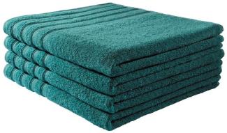 Handtuch Baumwolle Plain Design - Größe: 70x140 cm, Farbe: petrol-grün
