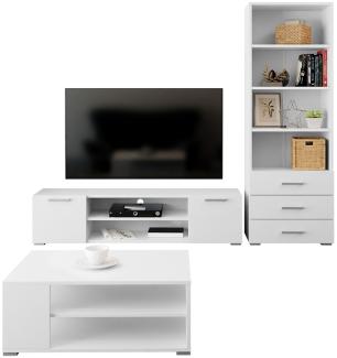 Wohnzimmer-Set Gimren II, Modern Design Wohnzimmerschränke (Farbe: Weiß)