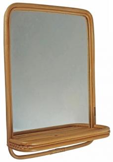 Spiegel 60 x 45 x 13 cm Glas / Rattan braun