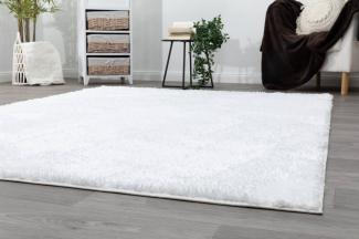 Hochflor Teppich Kimo, Farbe: Weiß, Größe: 120x170 cm